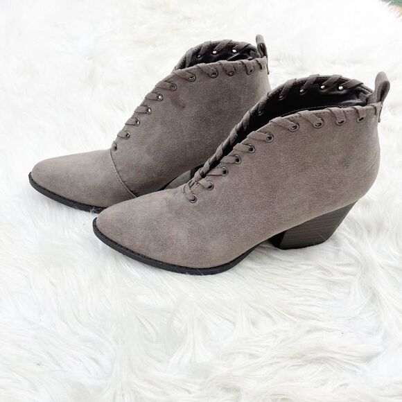 Coconuts by Matisse Bamba Whipstitch Taupe Suede Booties - Picture 1 of 11